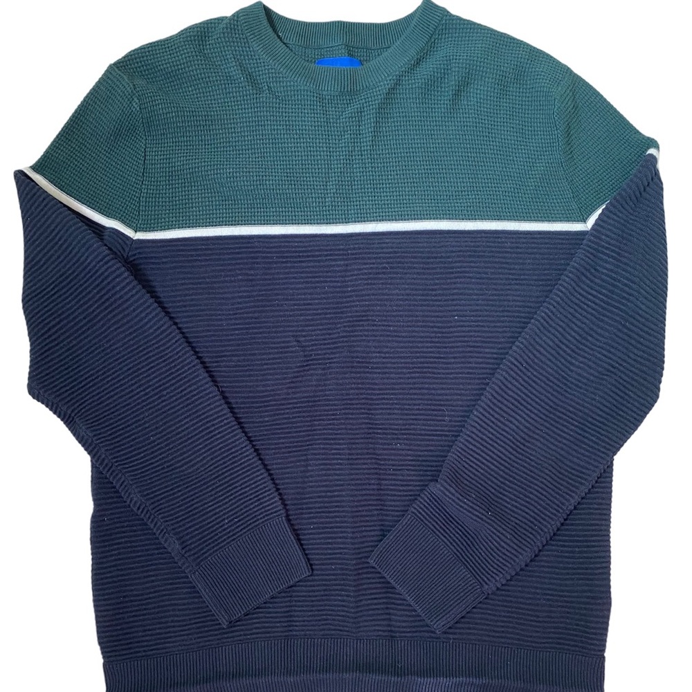 Color block sweatshirt in green and navy | size M